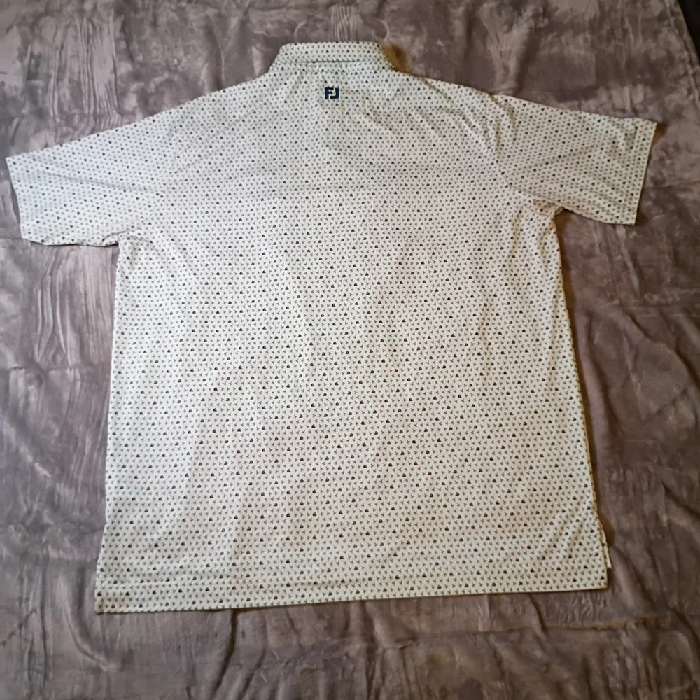 FootJoy TPC Scottsdale Mens 2XL Golf Polo Shirt White Sailboat Palm Tree Print